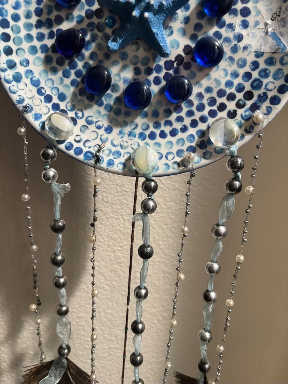Reversible Blue Starfish Hanging Wall Decor - Coastal Wind Chime